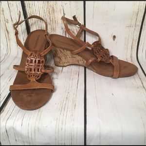 Franco Fortini Size7 Cute Brown Sandal Wedges